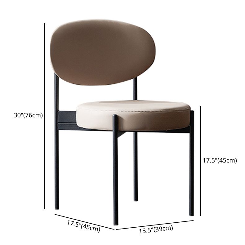 Hedendaagse stijl Open achterkant Dining zijstoel gestoffeerde armloze zijstoelen (set van 2)