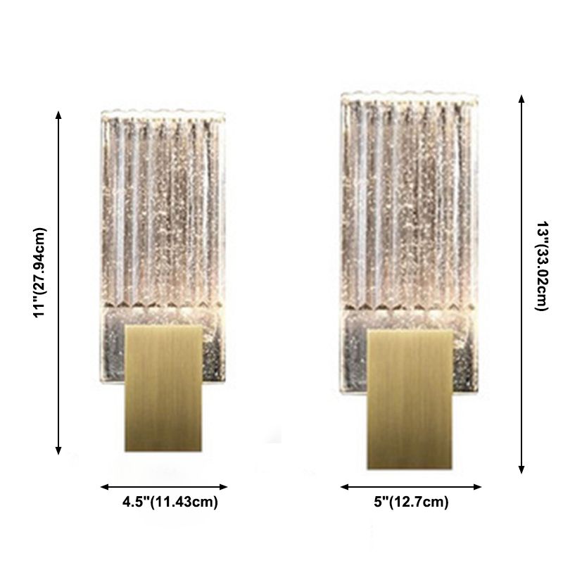 13"/11" High Wall Lamp with Clear Crystal Shade Postmodern Wall Mounted Lighting