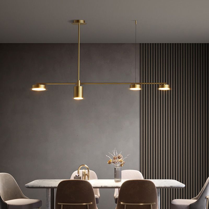 Drum Dinning Room Island Ceiling Light Metal LED Minimalist Island Pendant Light