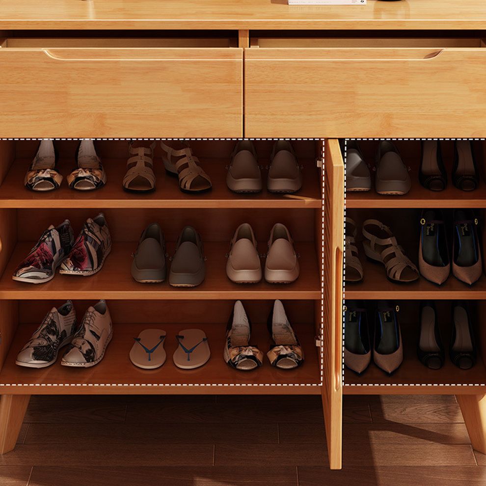Modern & Contemporary Accent Cabinet Solid Wood Cabinet with Shelves