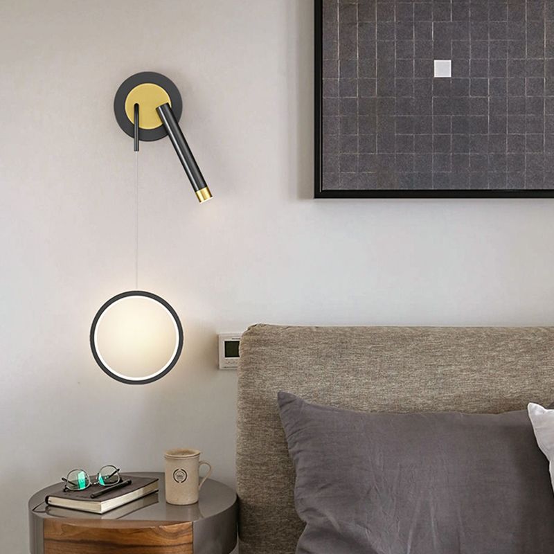 Modern Style Unique Shape Wall Sconce Metal 2 Light Wall Lighting for Bedroom