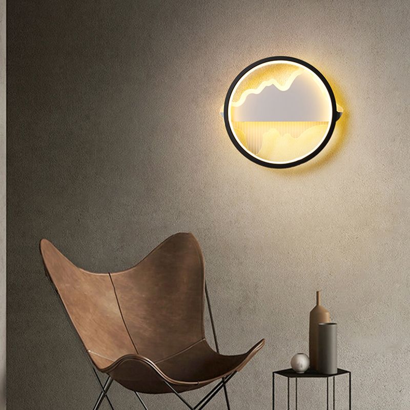 Minimalistische, schleifenförmige Deckenleuchte, moderne LED-Einbauleuchte mit schwarzem Finish für Schlafzimmer