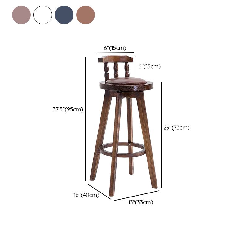 Round Modern Pub Table Set 1/3 Pcs Solid Wood Bar Table for Home