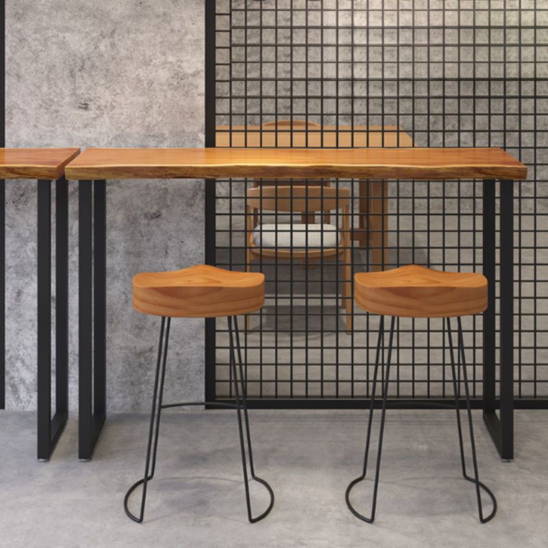 Rectangle Solid Wood Bar Table Set Luxurious 1/3 Pieces Counter Table with High Stools