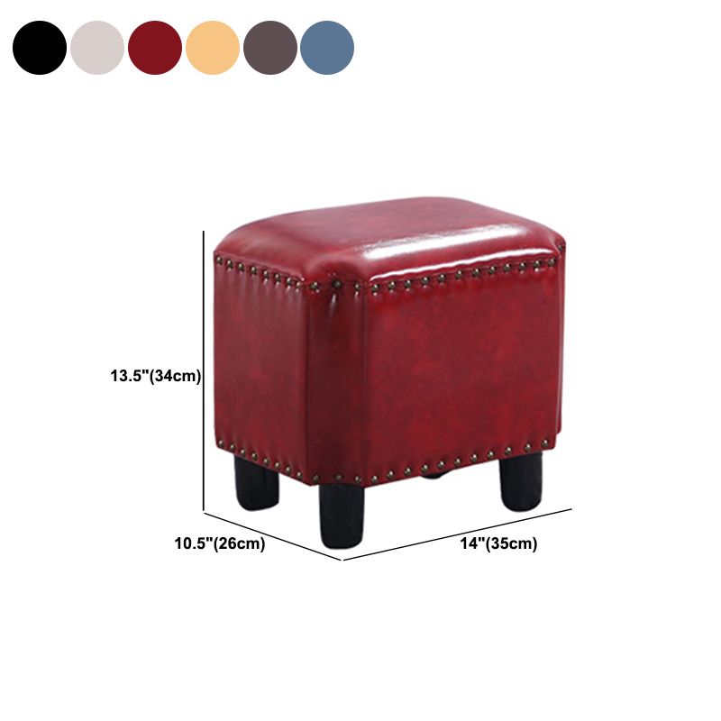 Dark Brown Modern Standard Leather Stain Resistant Rectangle Indoor Standard