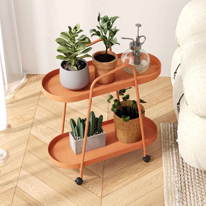 25.19" Tall Metal Side Table Oval 4 Legs Sofa Side Accent Table