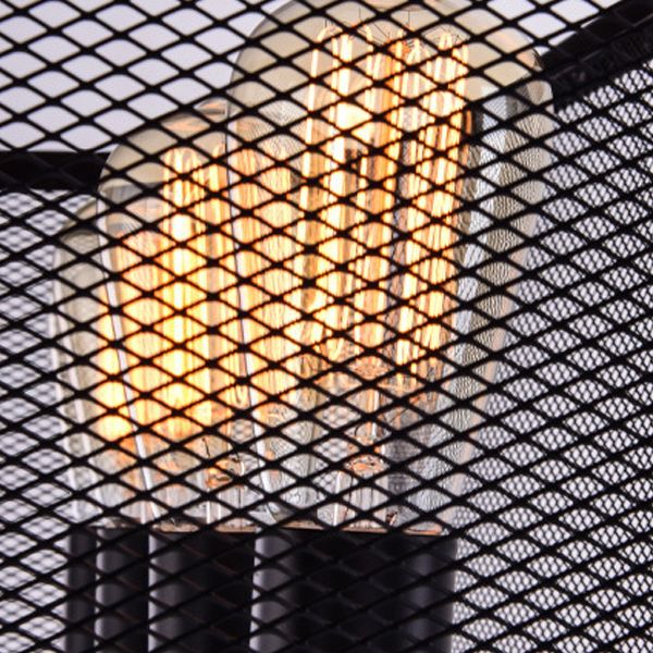 Rectangular Shape Pendant Lighting Modern Style Metal 4 Lights Hanging Lamp in Black