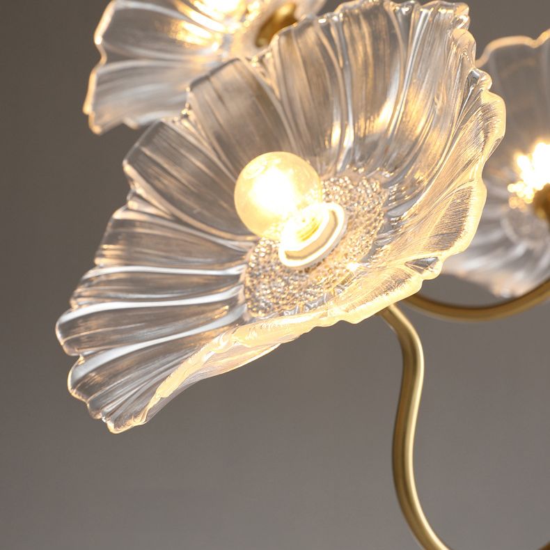 Blume Semi Flush Mount Leuchte moderne Glasdeckleuchten für Wohnzimmer