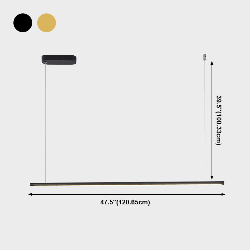 Accesorios de iluminación lineal modernos Luz de techo colgante de metal