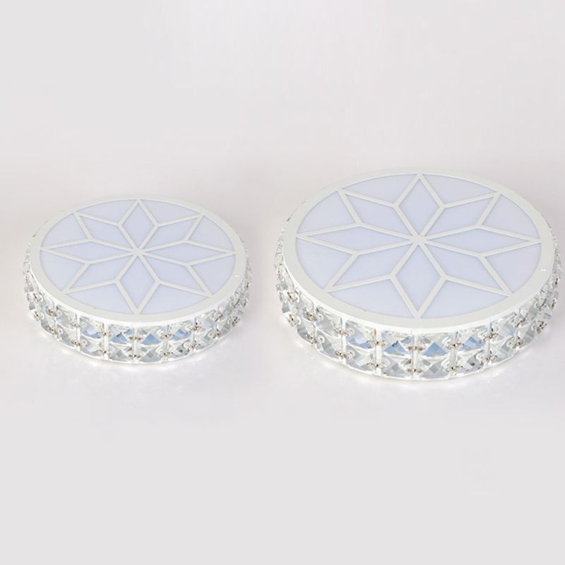 Circle Flush Mount Ceiling Lighting Fixture Modern LED Crystal Flush Mount Light