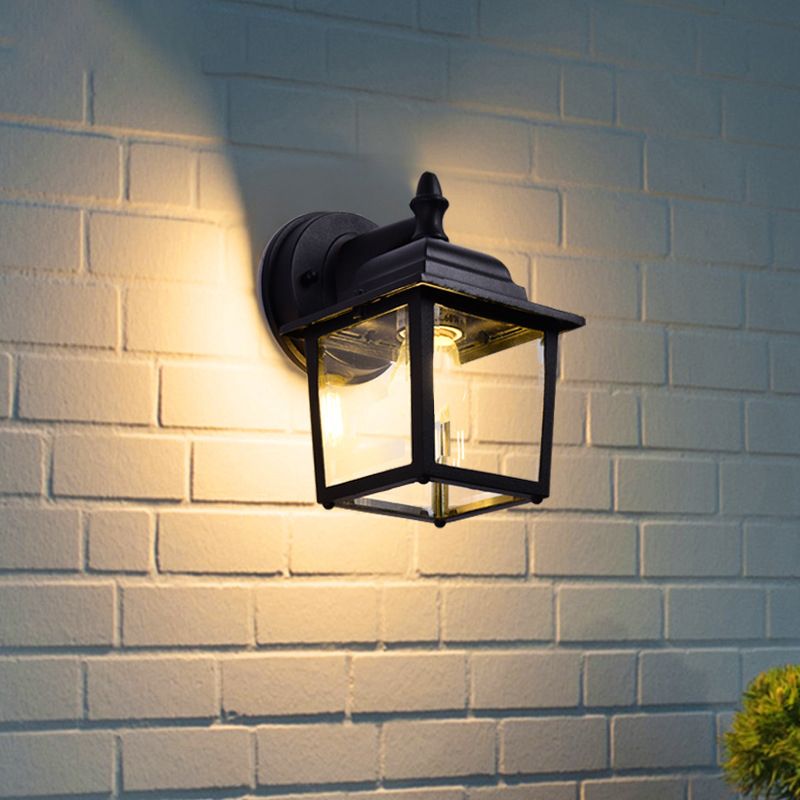 Illuminazione da parete in metallo geometrico stile industriale 1 lampada montata a parete leggera in nero