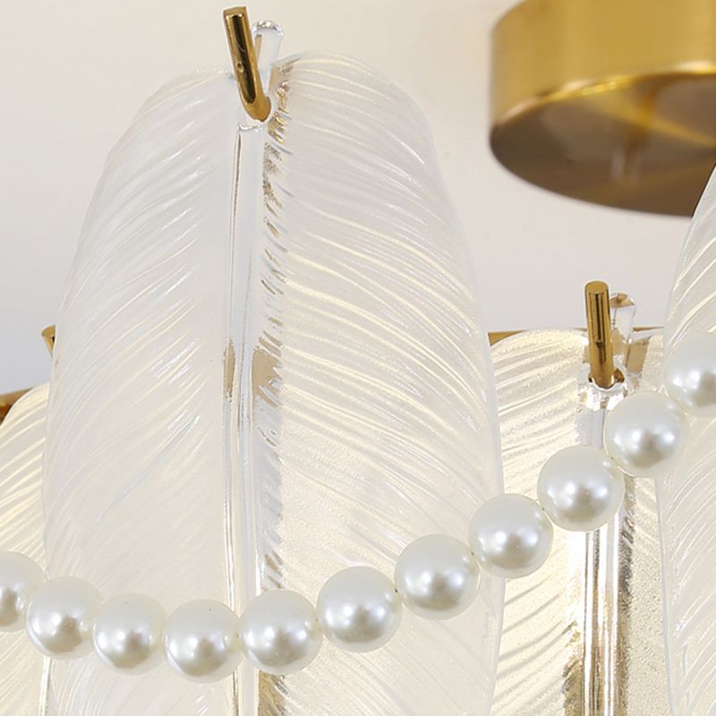 Contemporary Ceiling Light Glass Flush Mount Ceiling Light Fixture for Bedroom