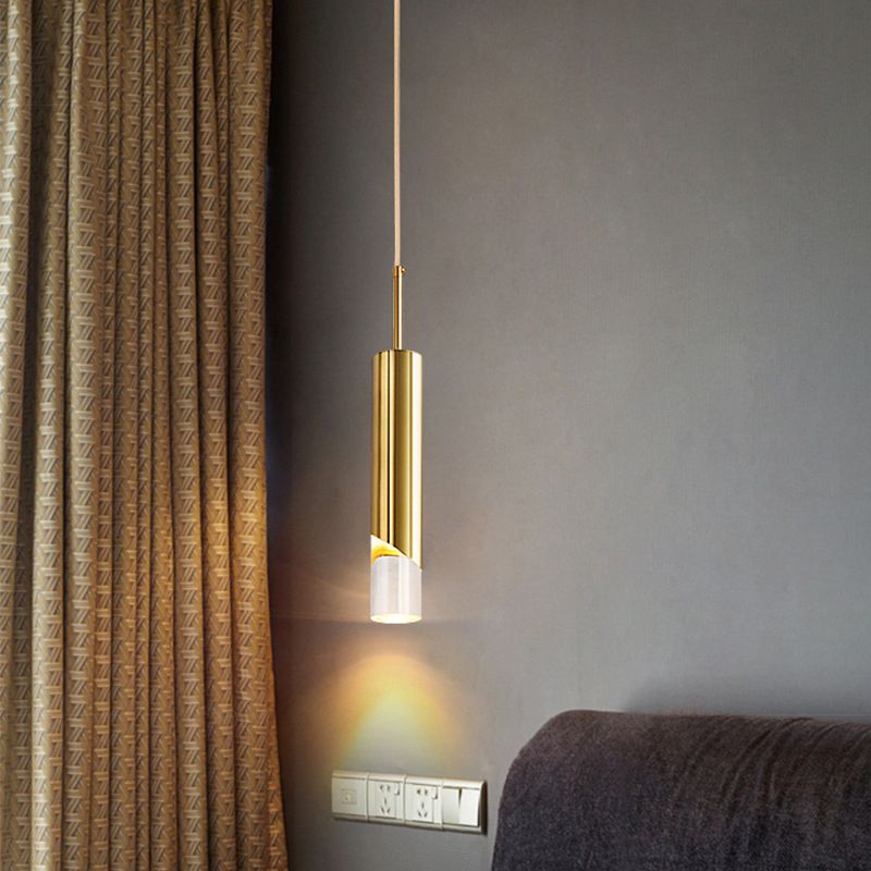 1 iluminación de colgante de cilindro ligero luces de techo acrílico modernas para restaurante