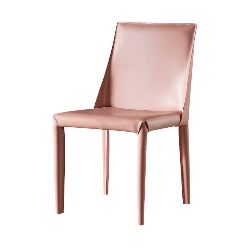 Chaise d'appoint en cuir de selle de restaurant de style design, finition mate, chaise de salle à manger Parsons