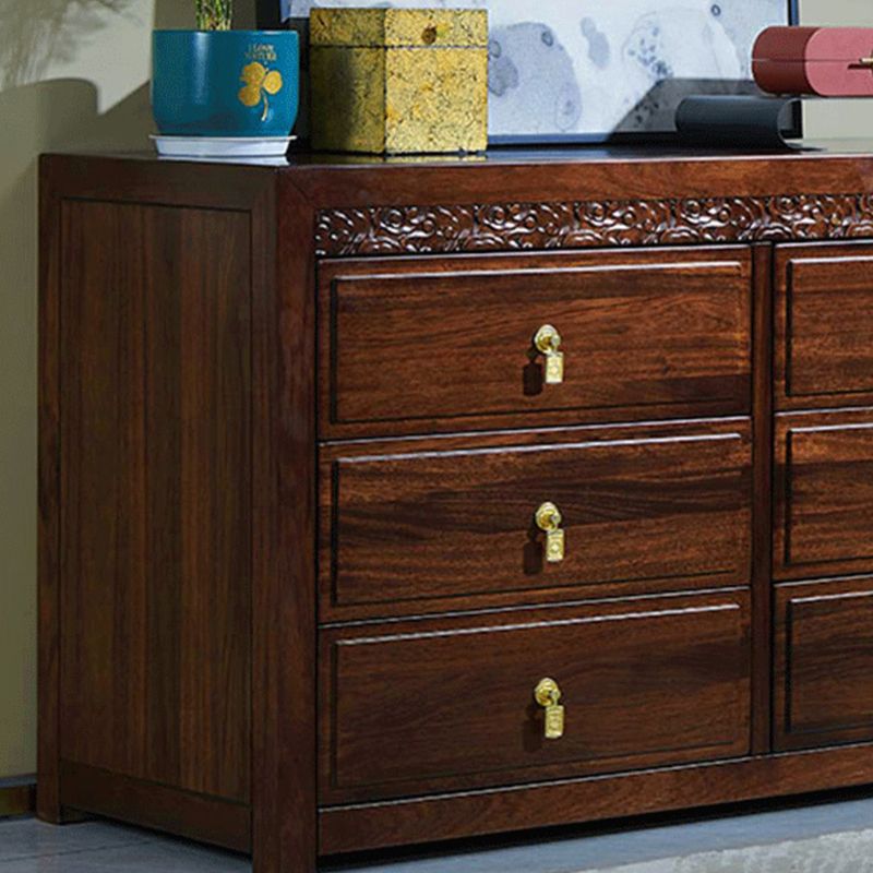 Mid-Century Modern Solid Wood Chest 27.56" Tall 6 - Drawer Accent Chest