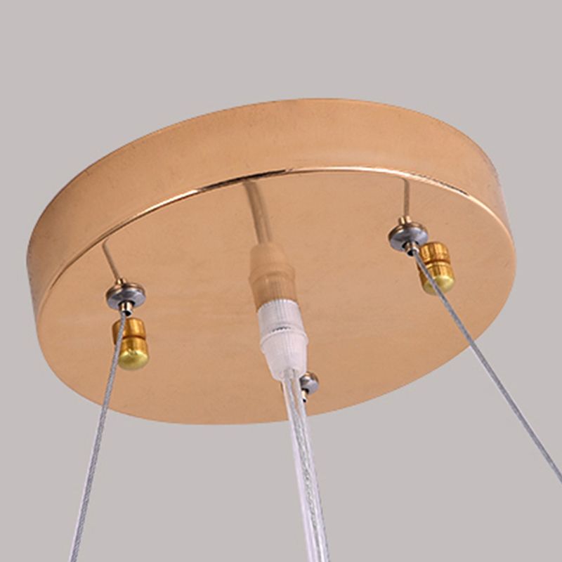 Modern Metal Chandelier Light Fixtures Multi-Head Hanging Pendant Lights with Globe Glass Shade