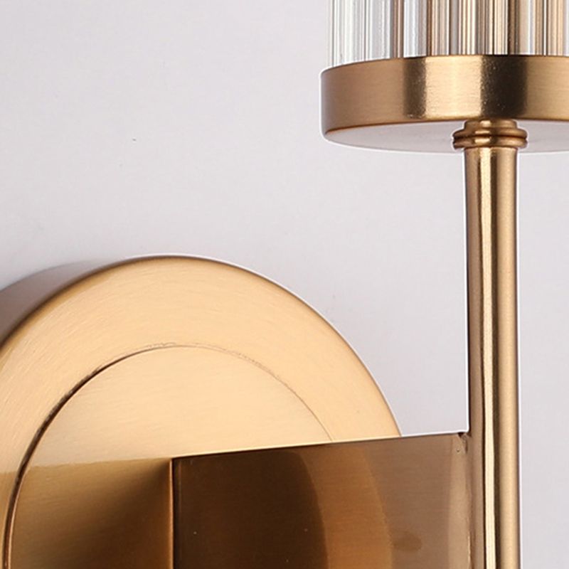 Lampe murale simple en verre en or dans la lumière murale cylindrique en fer moderne pour les espaces intérieurs