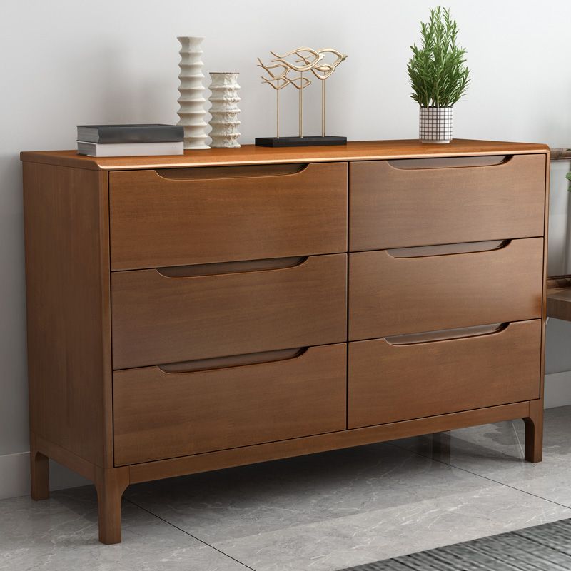 Rubber Wood Contemporary Chest Bedroom Storage Chest with Drawers