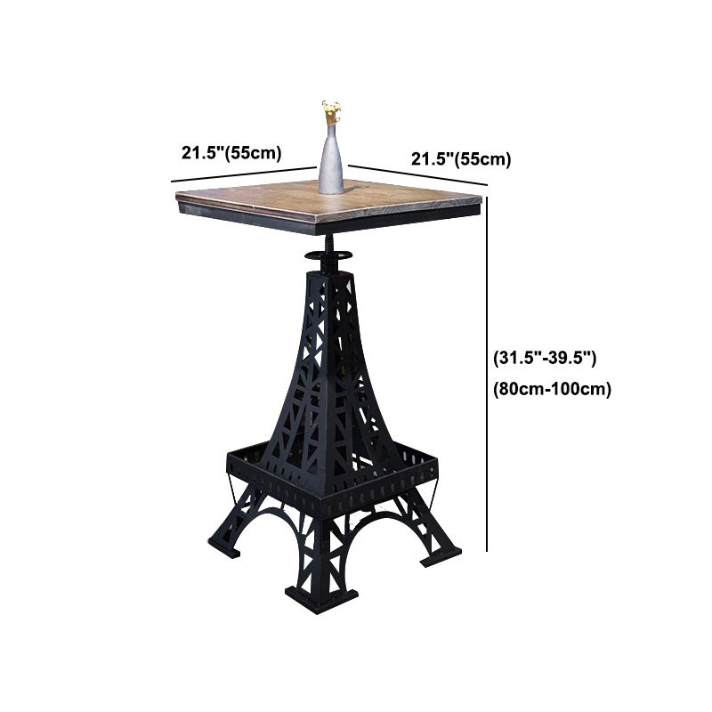 Industrial Wood Bar Table Set 1/2/3 Pieces Metal Counter Set for Home Use