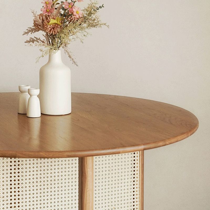 Modern Round Dining Room Table Solid Wood Dining Table for Kitchen