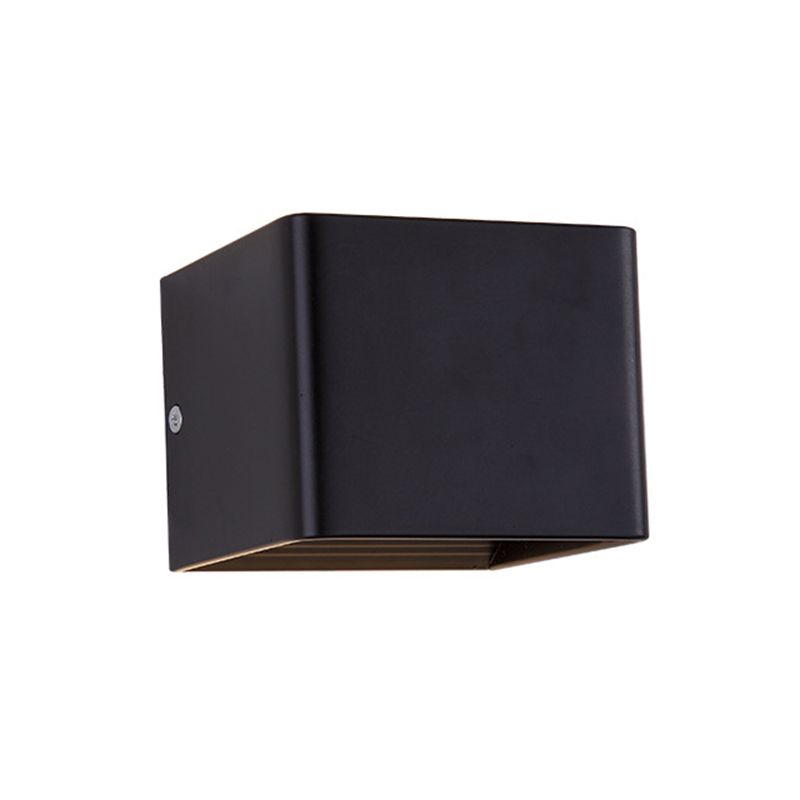 2-Light Contemporary White/Black Wall Mounted Sconce Rectangle Wall Light