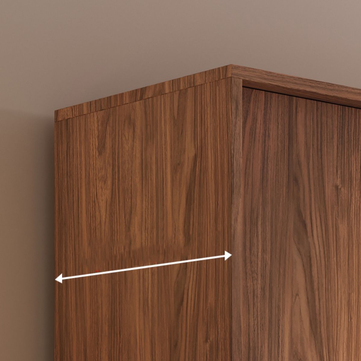 Modern Freestanding Wardrobe Brown Wood Wardrobe Armoire with Drawers