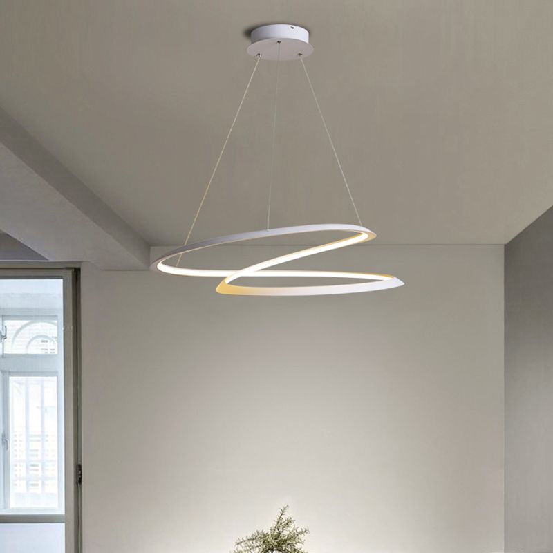 Lámpara de sombra retorcida lámpara de metal moderno 1 colgante de 1 luces