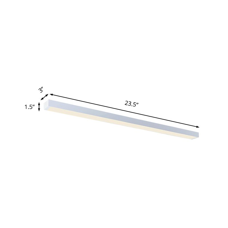 Plafonnier encastré linéaire en métal, éclairage de salon, 23.5 "/35.5"/47 "de large, plafonnier Led blanc contemporain