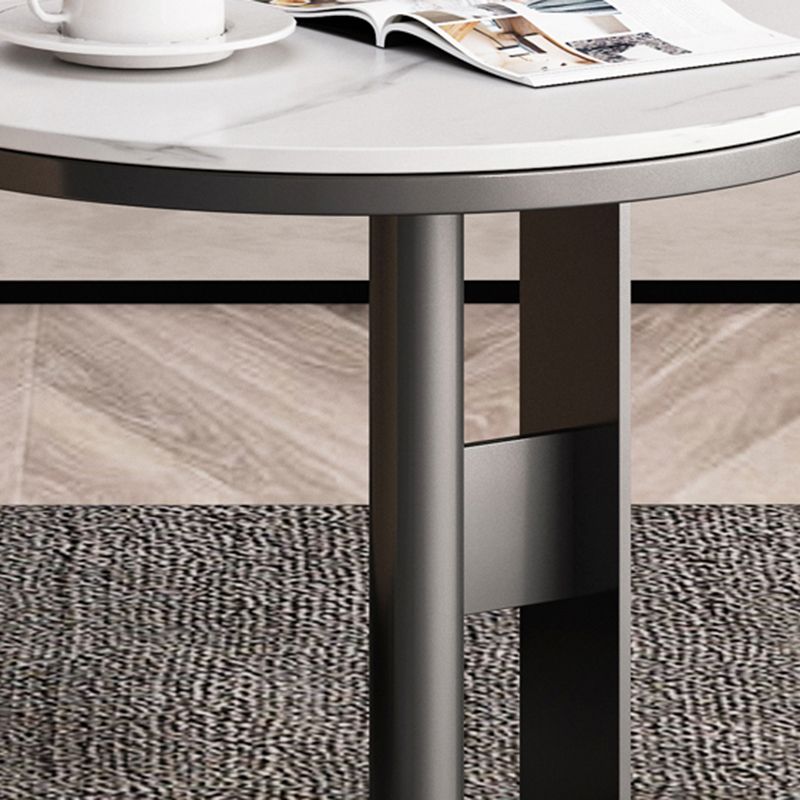 15"H Glam Coffee Table Slate Oval Single Coffee Cocktail Table