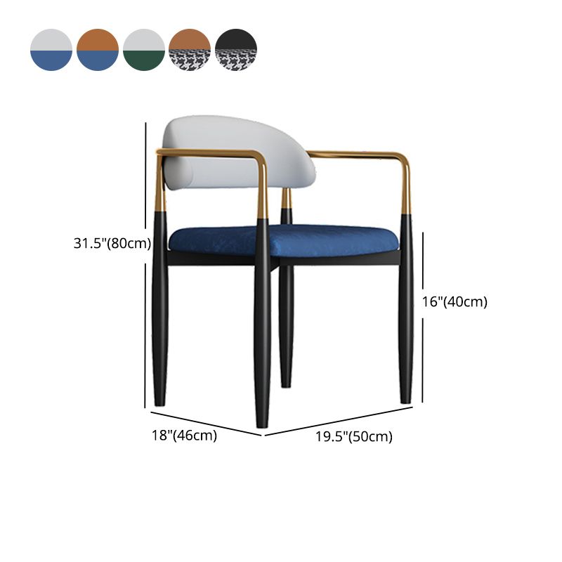 Silla de comedor casera tapizada contemporánea con respaldo abierto y acabado mate