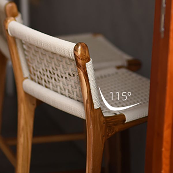 Low Back Bar Stools White Dining Stools with Solid Wood Base