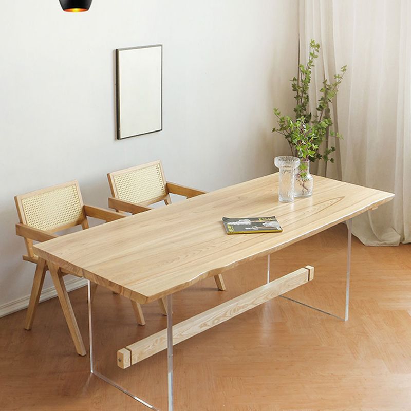 Rectangle Dining Table Contemporary Style Solid Wood Natural Dinner Table