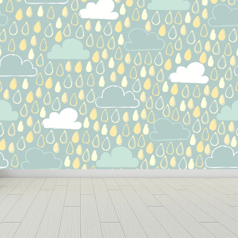 Pastel Weather Print Wall Mural Stain Resistant Modern Living Room Wall Covering