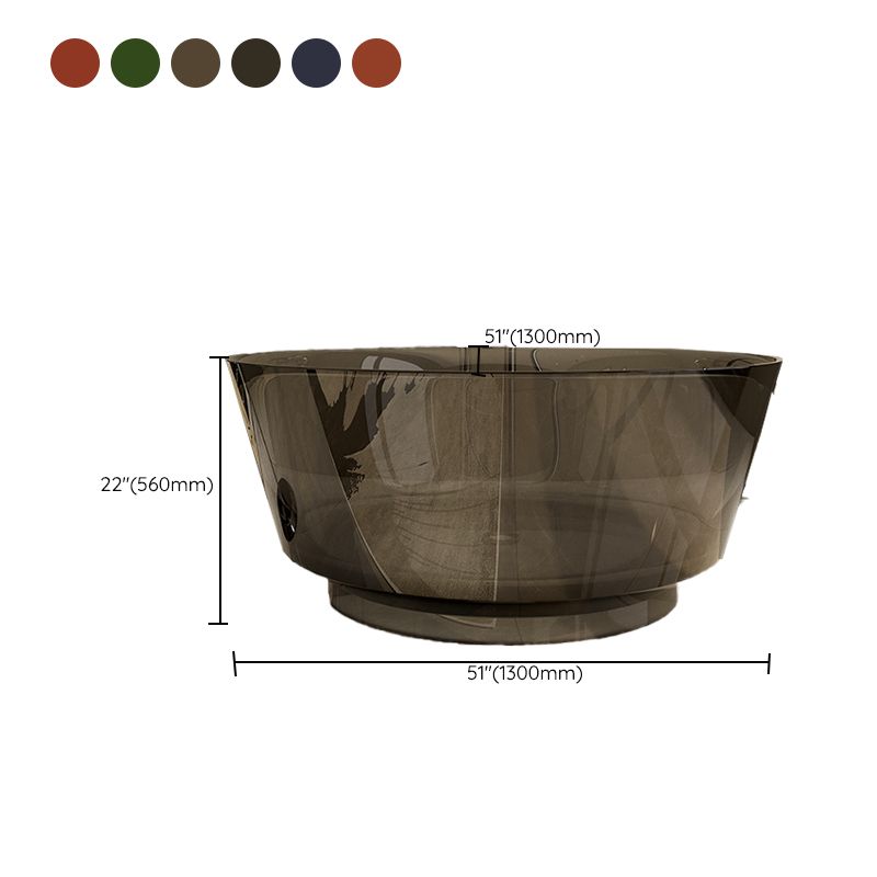 Modern Soaking Bathtub Antique Finish Round Freestanding Bath Tub