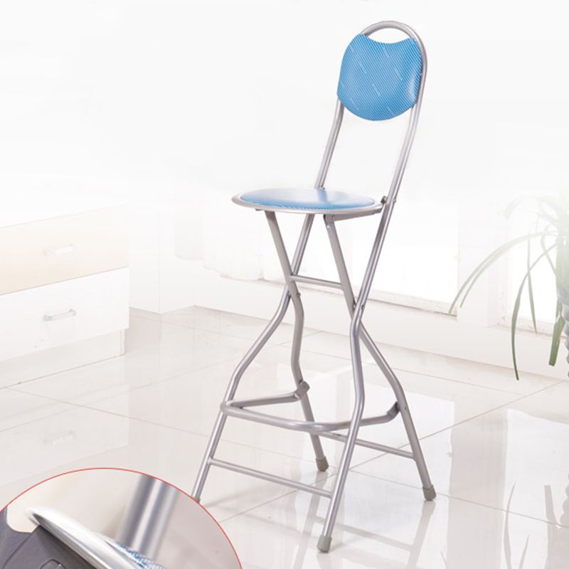 Contemporary Dining Stools Low Back Folding Bar Stools with Metal Base