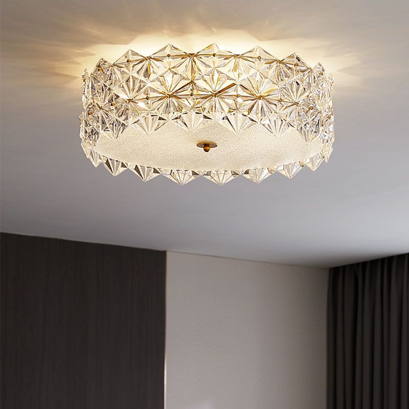 Modern Geometric Ceiling Light Glass Flush Mount Light for Living Room