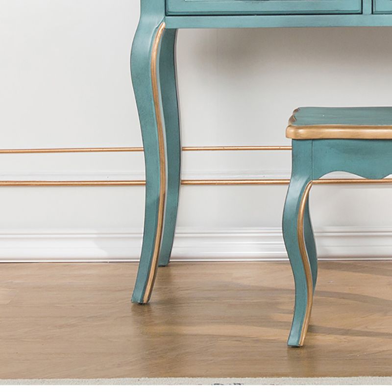 Victorian Make-up Vanity with Drawer and Mirror, Solid Wood Vanity Dressing Table