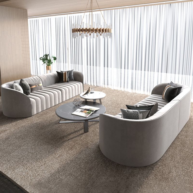Contemporary Tight Back Standard Sofa Tuxedo Arm Sofa for Living Room