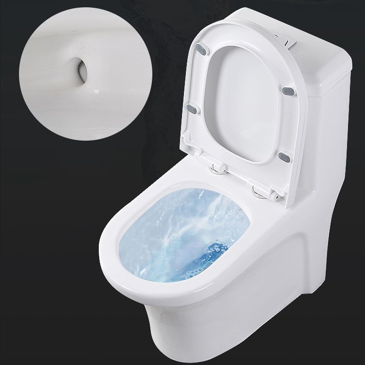 Modern Elongated Toilet Bowl White Flush Toilet with Seat for Bathroom