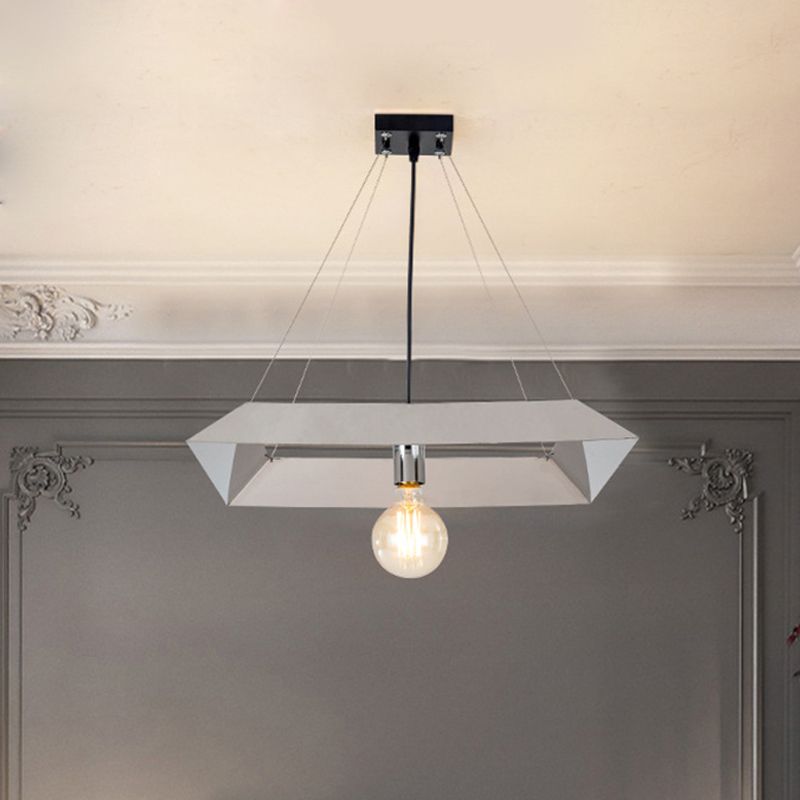 Sospensione geometrica Sospensione Luce moderna Metal 1 Lampada a sospensione con soffitto camera da letto leggera in bianco