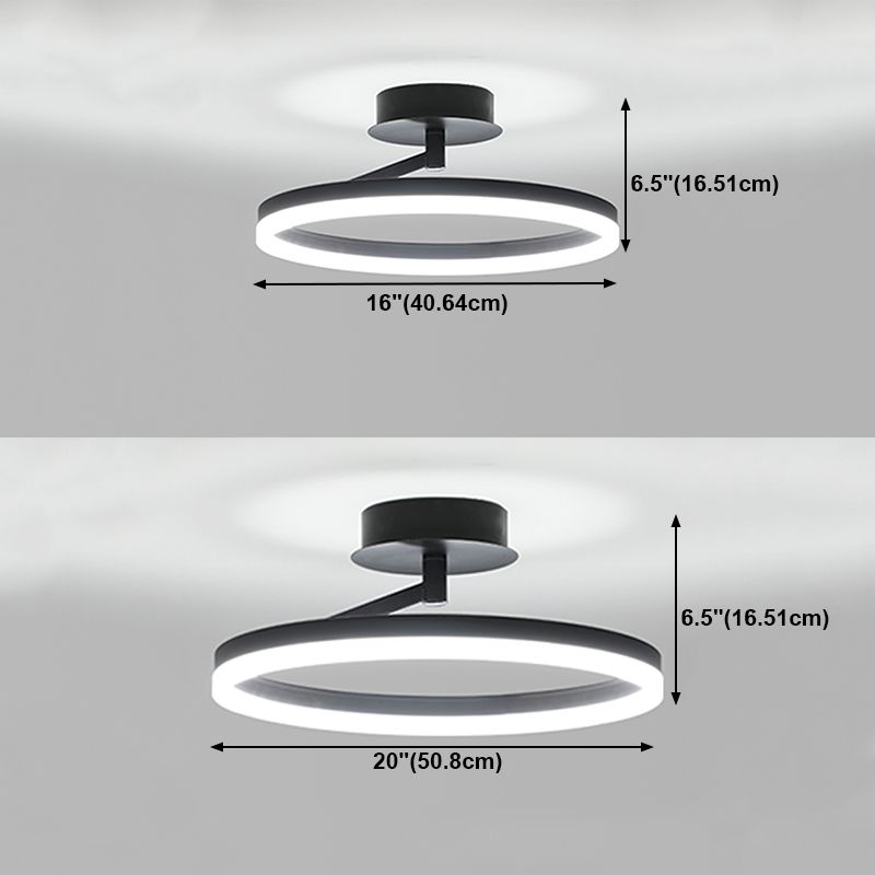 Circle Shape Ceiling Fixture Modern Style Metal 1 Light Ceiling Mounted Light