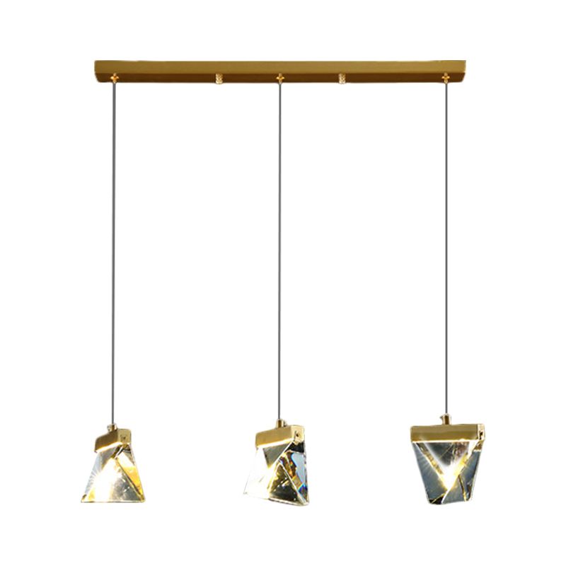 Polyhedron eetzaal hangende hanger Moderne Bevel gesneden kristallen led Clear plafondlamp