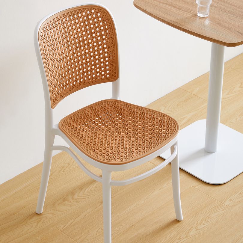 Silla lateral contemporánea interior Silla de comedor plástica con respaldo abierto