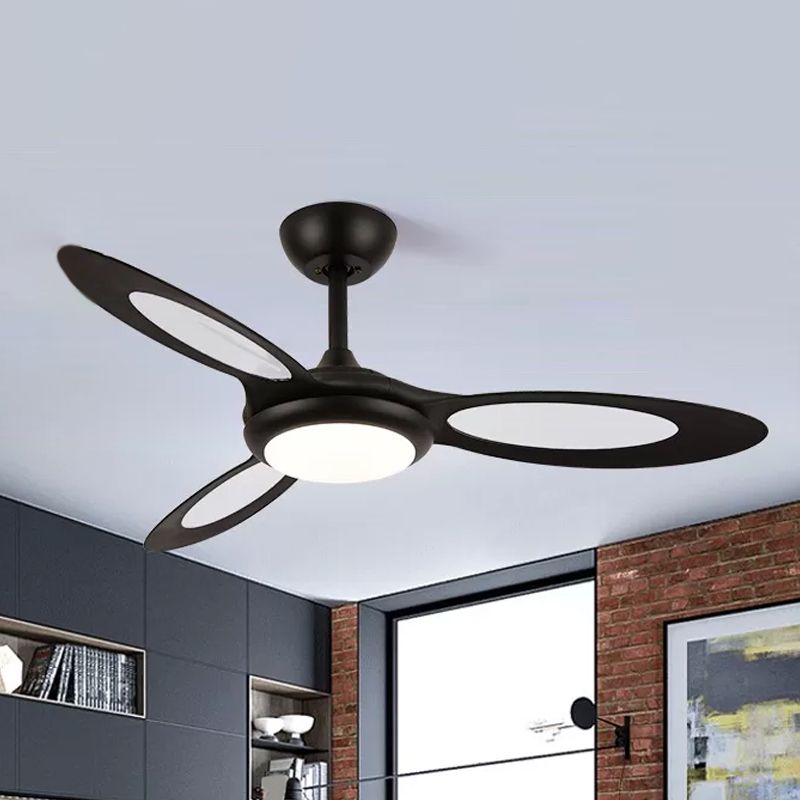 3 Blades LED Anhänger Leuchte Leuchte Traditionelle Esszimmer Halbmontage Beleuchtung mit Kreis Acrylschatten