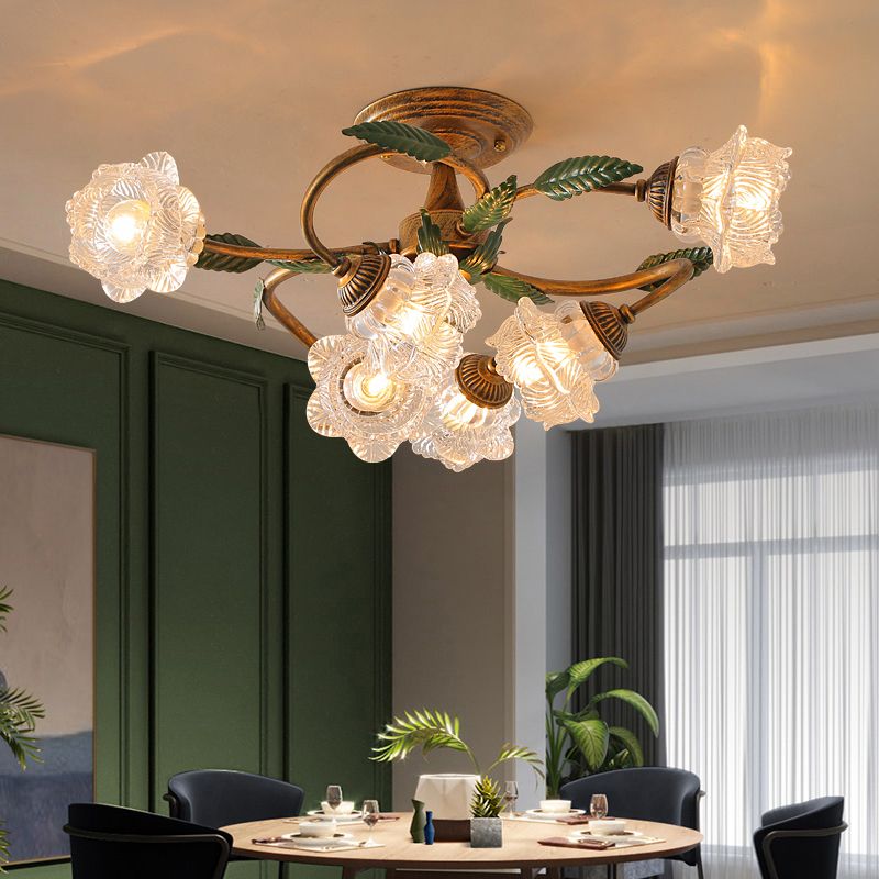 Modern Simple Iron Ceiling Lamp Flower Shape Ceiling Light for Living Room