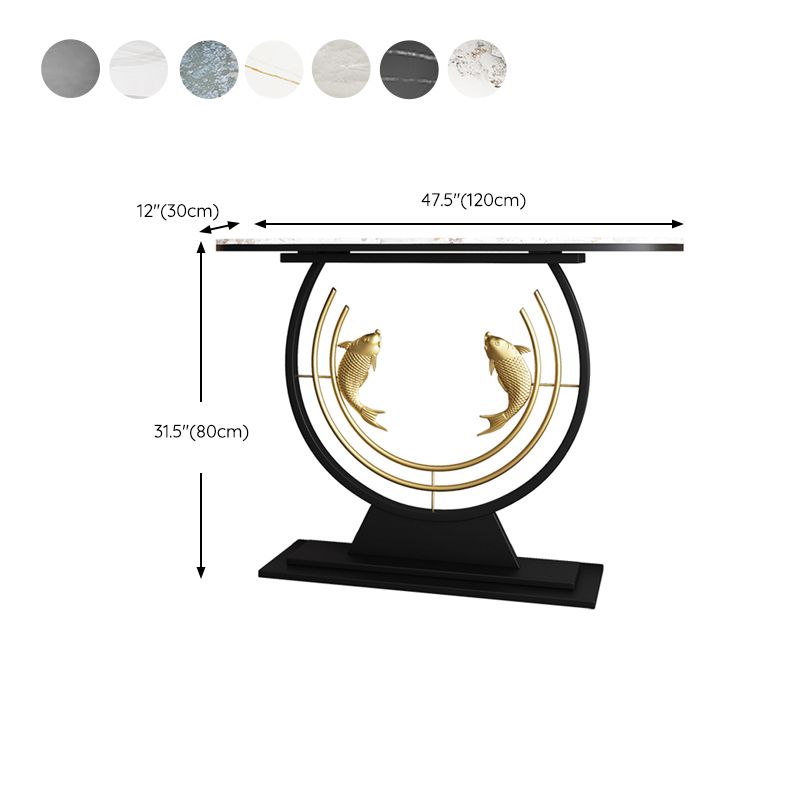 Contemporary Stone Console Table Stain Resistant Console Sofa Table for Hall