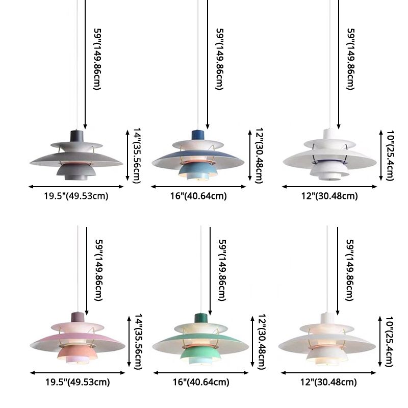 Aluminium nordique multi-couleurs en option en aluminium Light Light 1-Light Minimism Lighting Forwing For Restaurant Cafe Shop