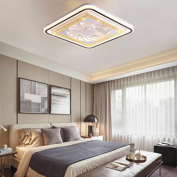 Geometrische Metalllüfterlampe moderne weiße LED -LED -Leuchte für Schlafzimmer