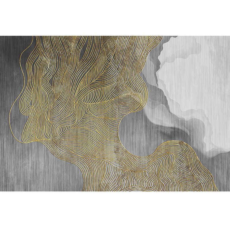 Simplicity Abstract Line Print Rug Multi Color Polypropylene Rug Anti-Slip Backing Stain Resistant Pet Friendly Area Carpet for Room