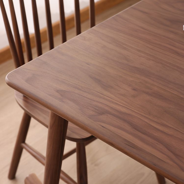 Brown Solid Wood Dining Set 1/4/5 Pieces Modern Dinette Set with Wooden Chairs